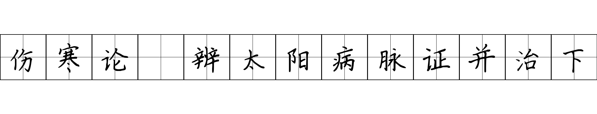 伤寒论 辨太阳病脉证并治下